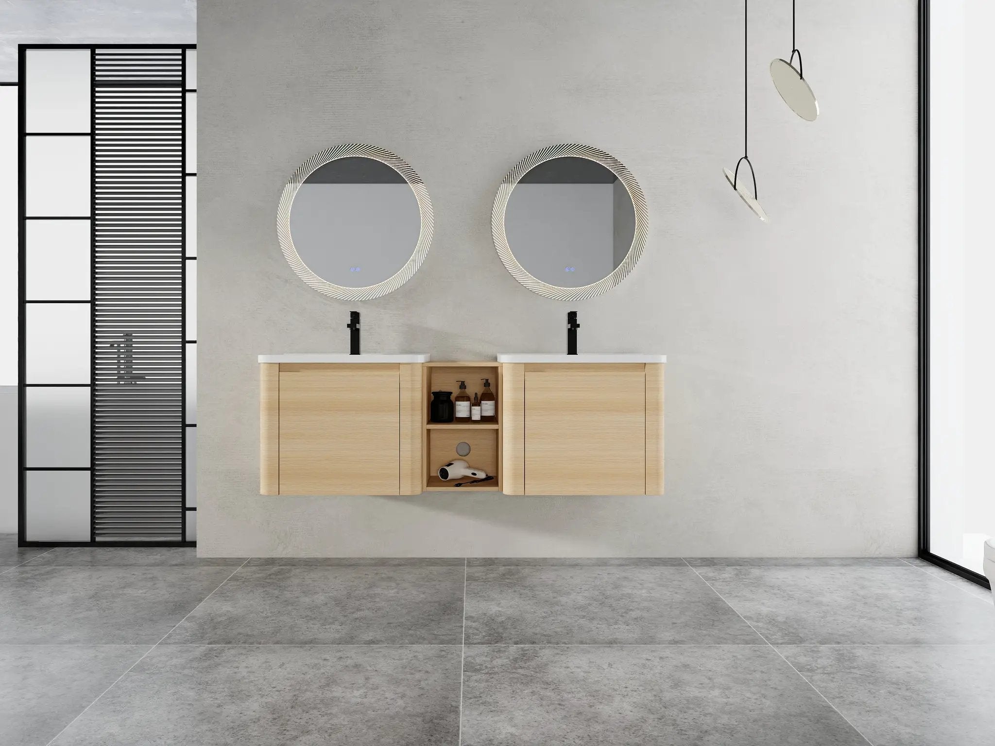 60'' Wall-Mounted Bathroom Vanity with Storage by HouseOfZazla