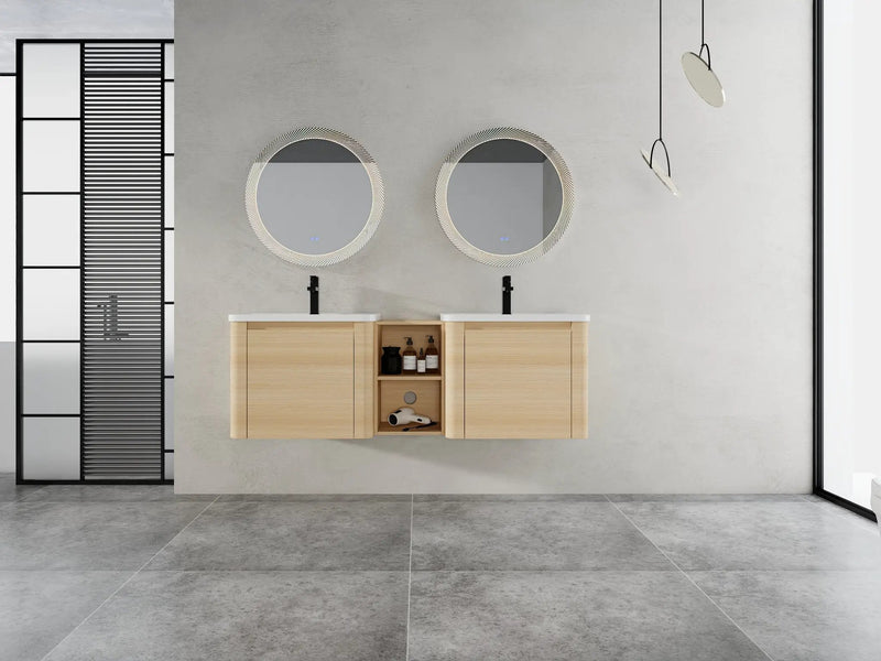 60'' Wall-Mounted Bathroom Vanity with Storage by HouseOfZazla