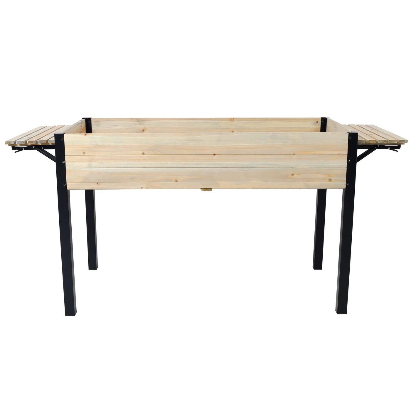 Raised Garden Bed With Metal Legs and Folding Storage Shelf by HouseOfZazla