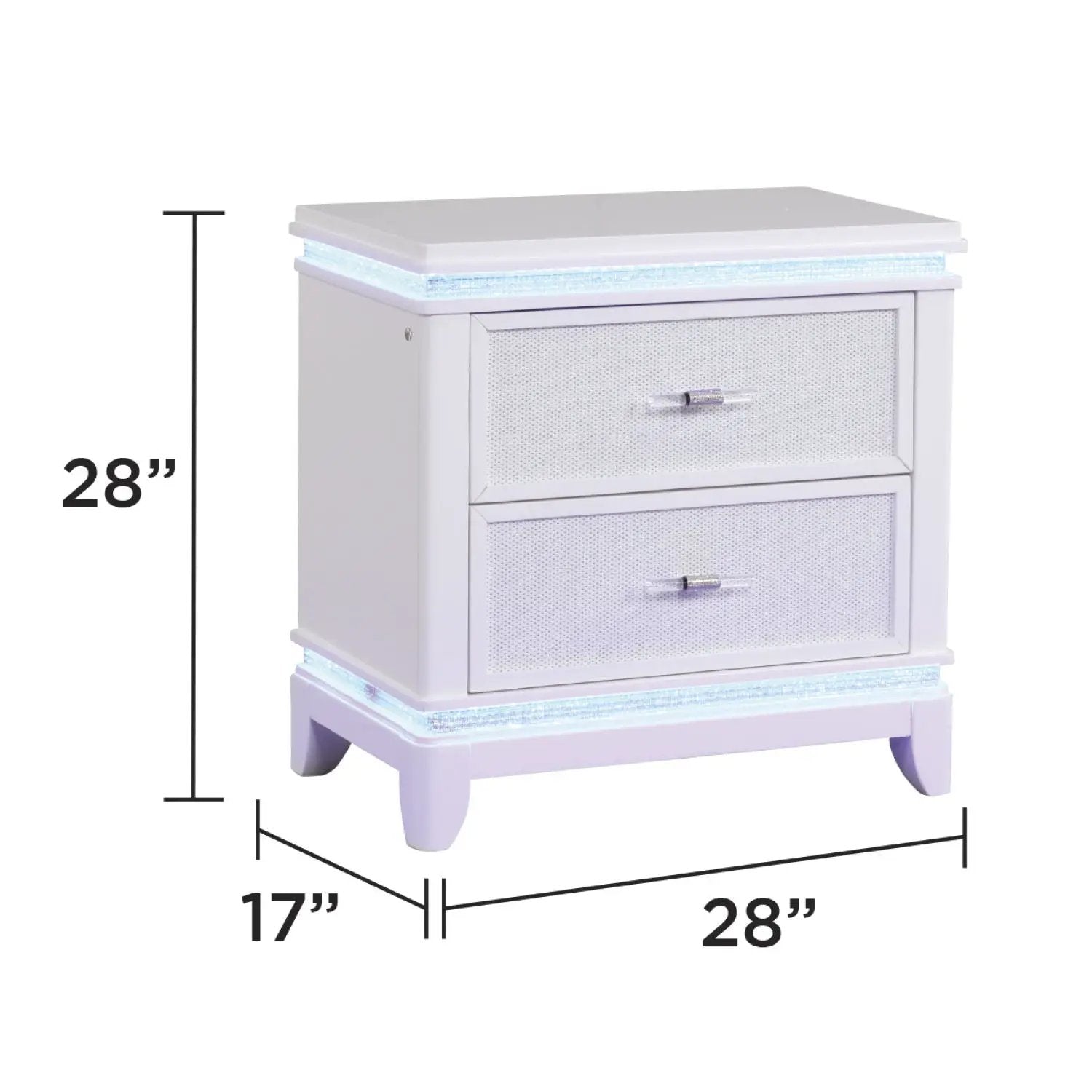 Opium - 2 Drawer Nightstand - White by HouseOfZazla
