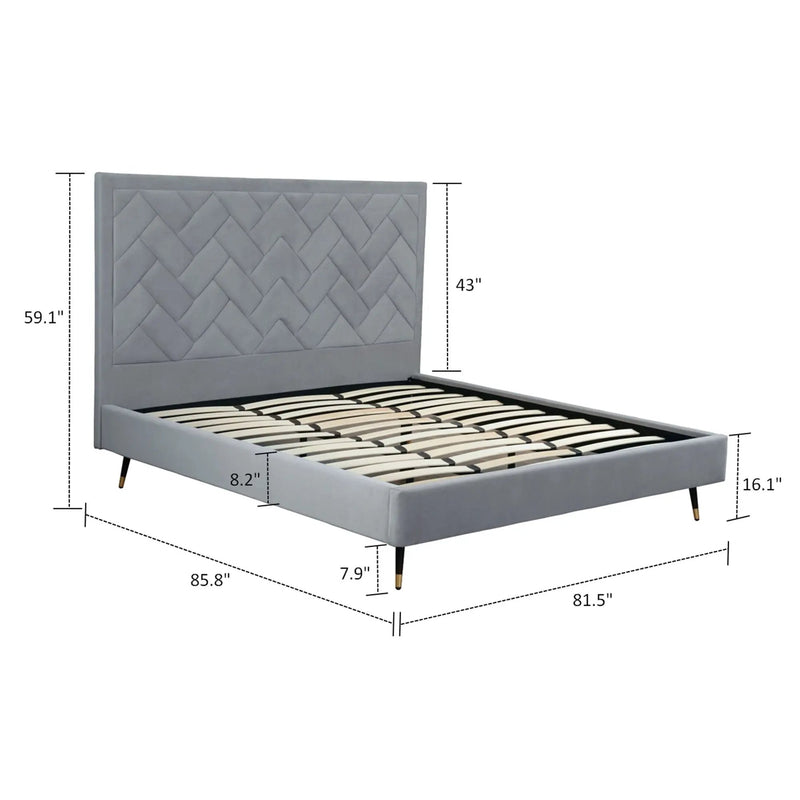 Crosby - Bed With Upholstered Headboard And Slats