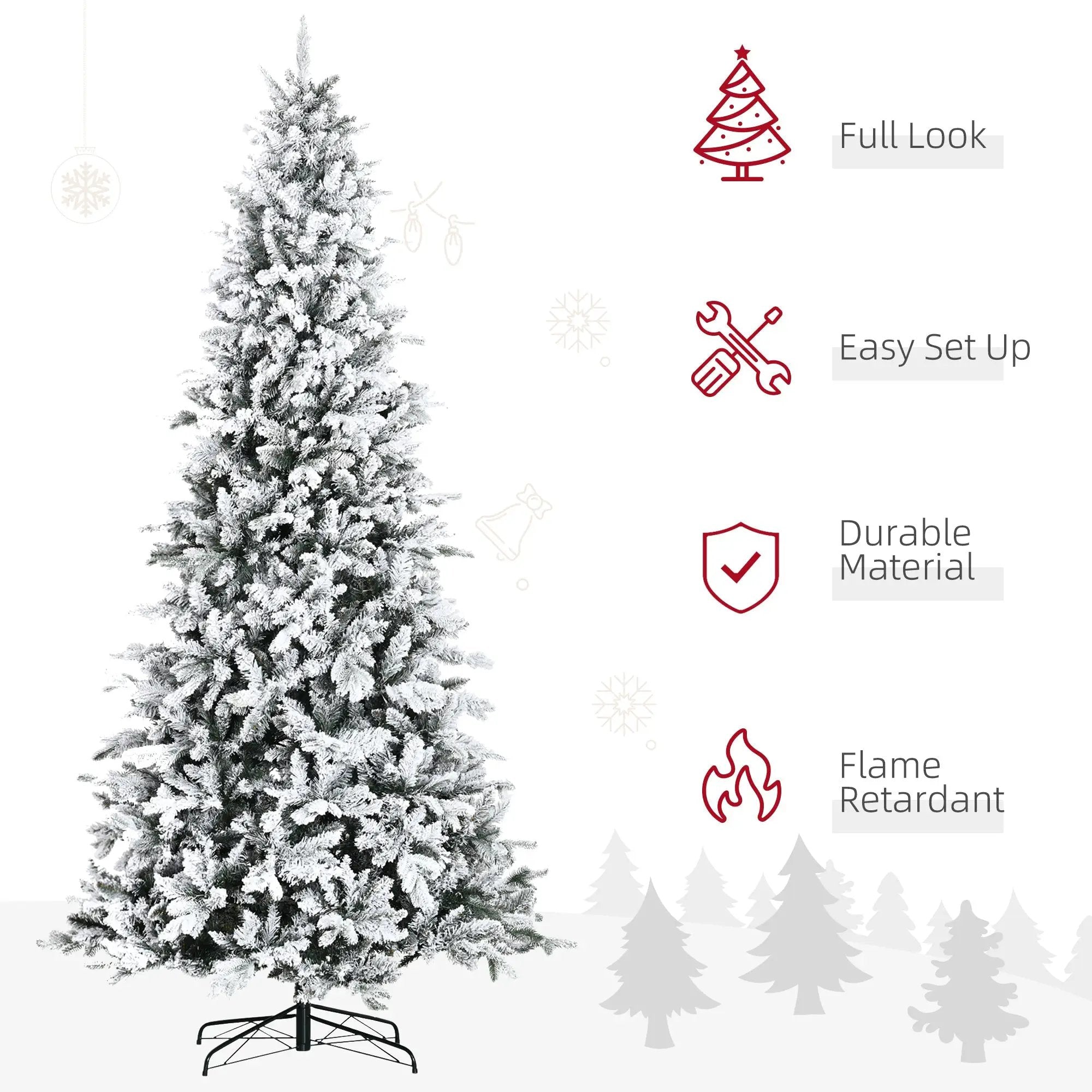 HOMCOM 9 Foot Pine Snow Flocked Artificial Christmas Tree by HouseOfZazla