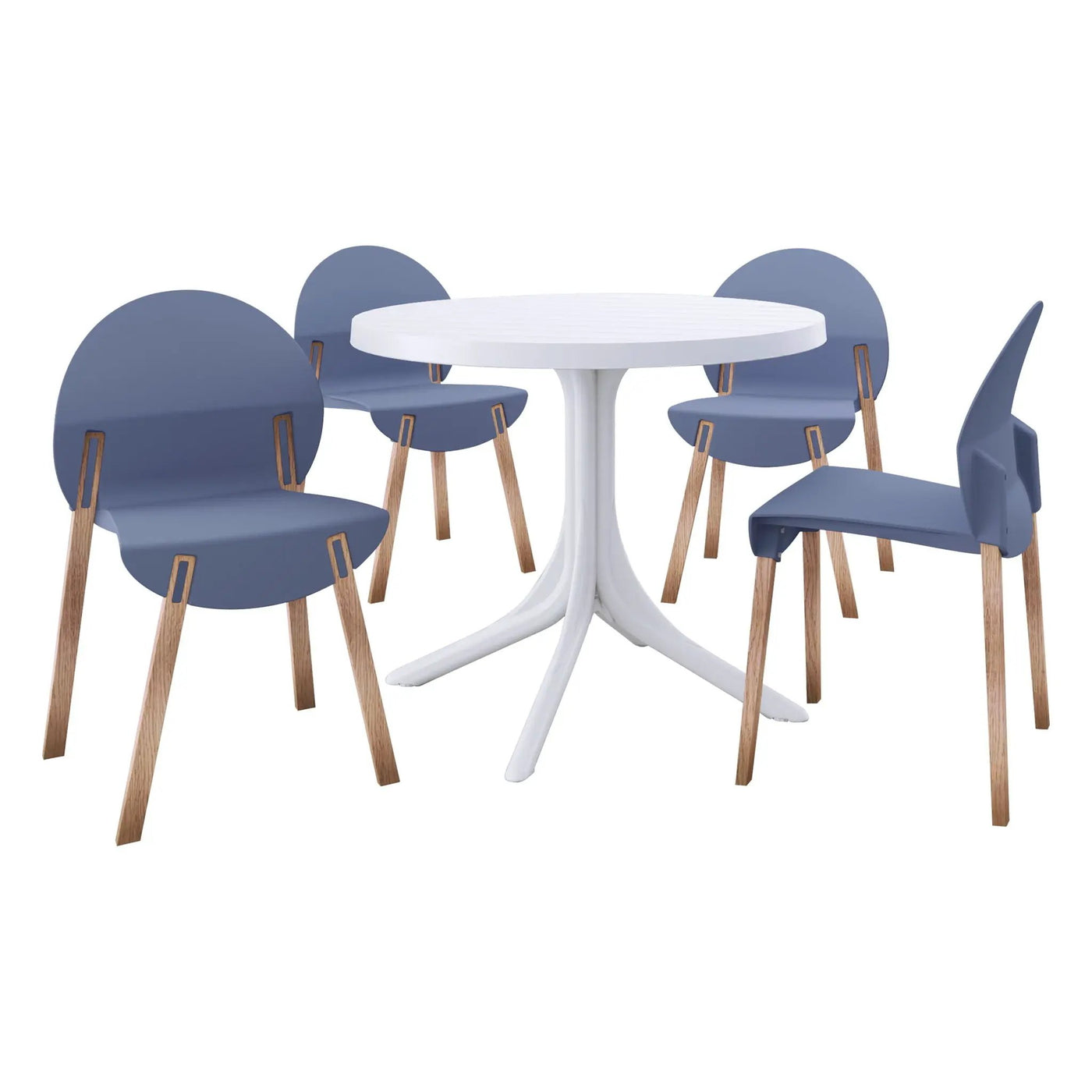 4 Piece Set Of Single Chairs, Traditional Elements With Round Table by HouseOfZazla