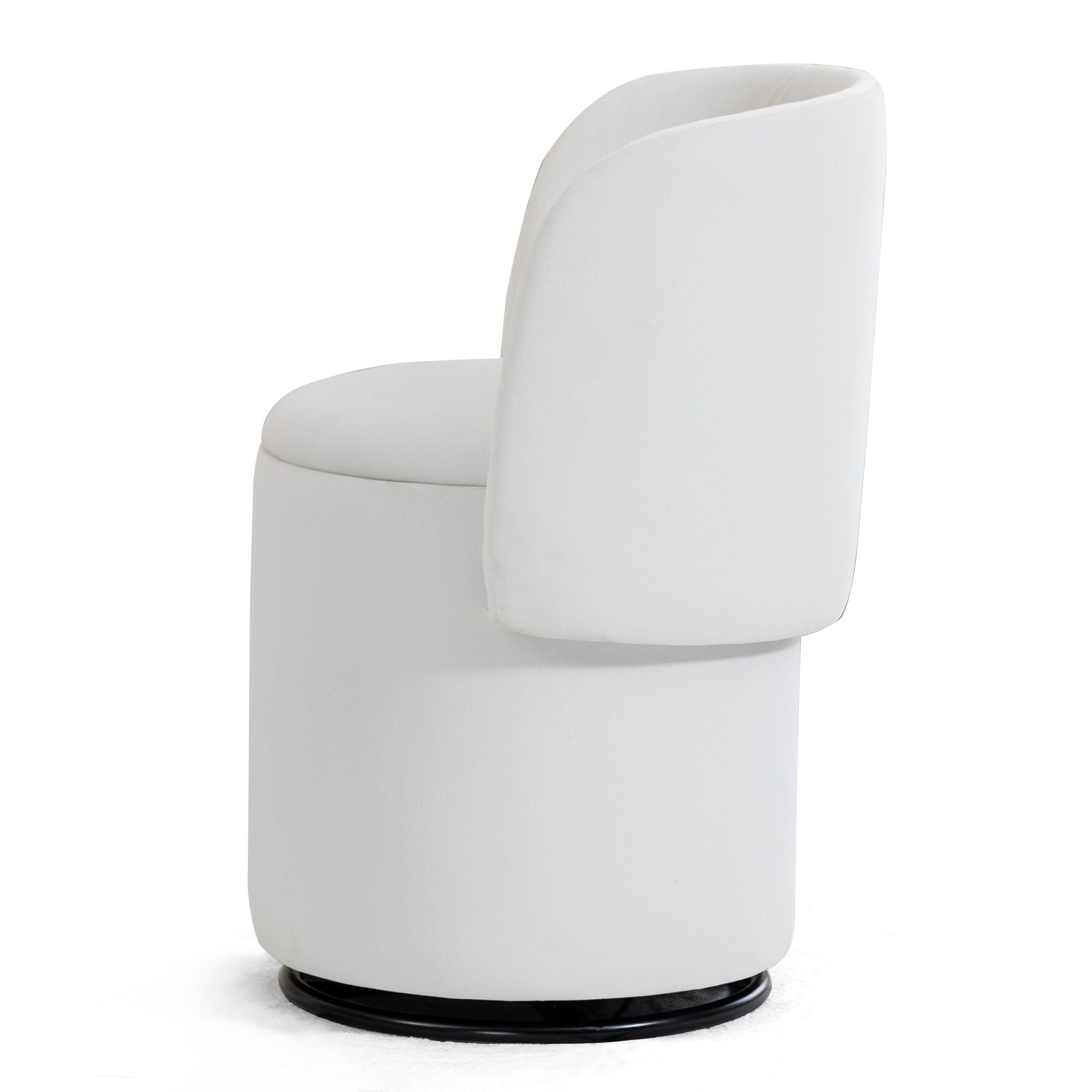 Barrel Chair With Built In Storage, 360° Swivel - Beige by HouseOfZazla