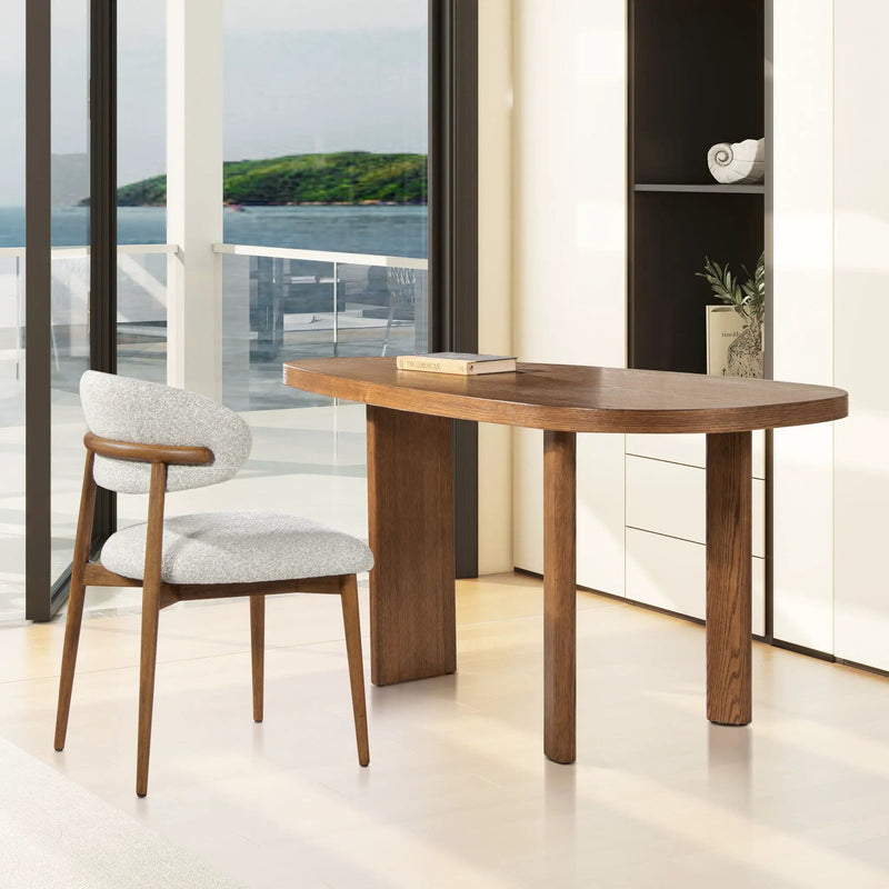 Locke - Modern Upholstered Dining Chair With Frame - Salt / Pepper by HouseOfZazla