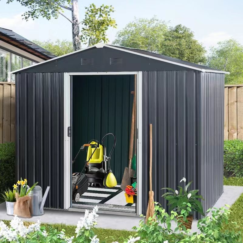 Outdoor Metal Storage Shed With Floor Base by HouseOfZazla