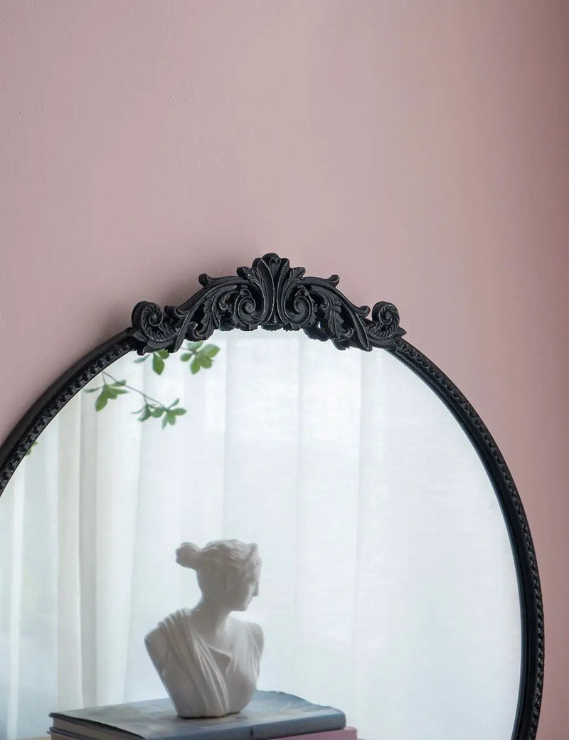 Classic Design Mirror With Baroque Inspired Frame For Bathroom, Entryway Console Lean Against Wall by Unique Piece Furniture