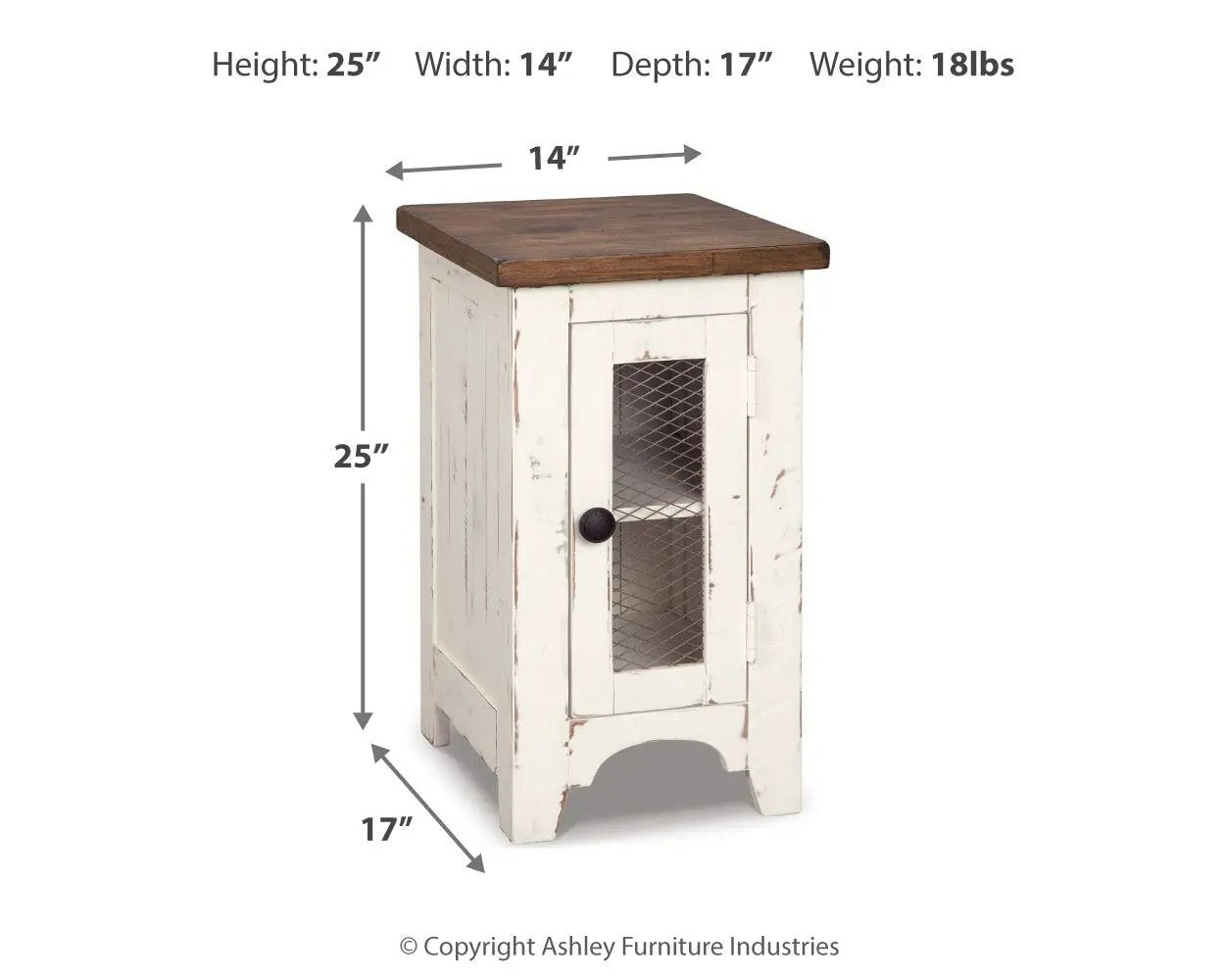Wystfield - Chair Side End Table - White / Brown by Unique Piece Furniture