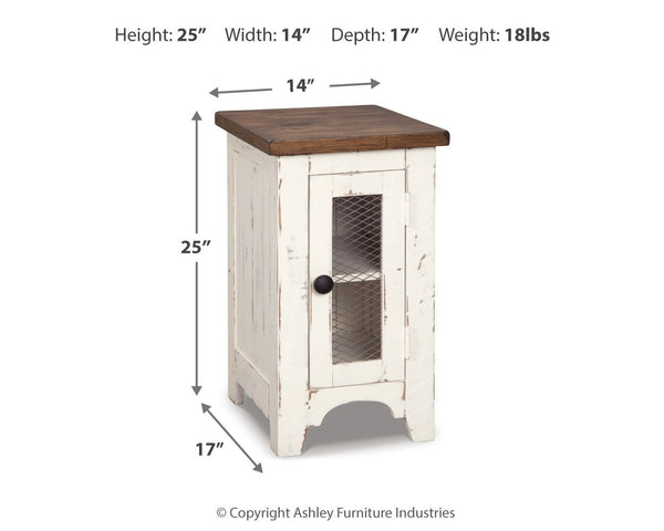 Wystfield - Chair Side End Table - White / Brown, photo 2 of 7