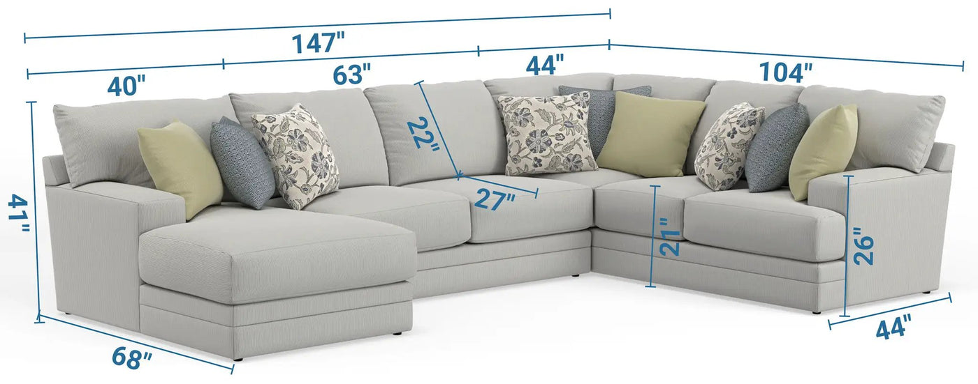 Stockbridge - Sectional With Comfort Coil Seating And 9 Accent Pillows Included by Unique Piece Furniture