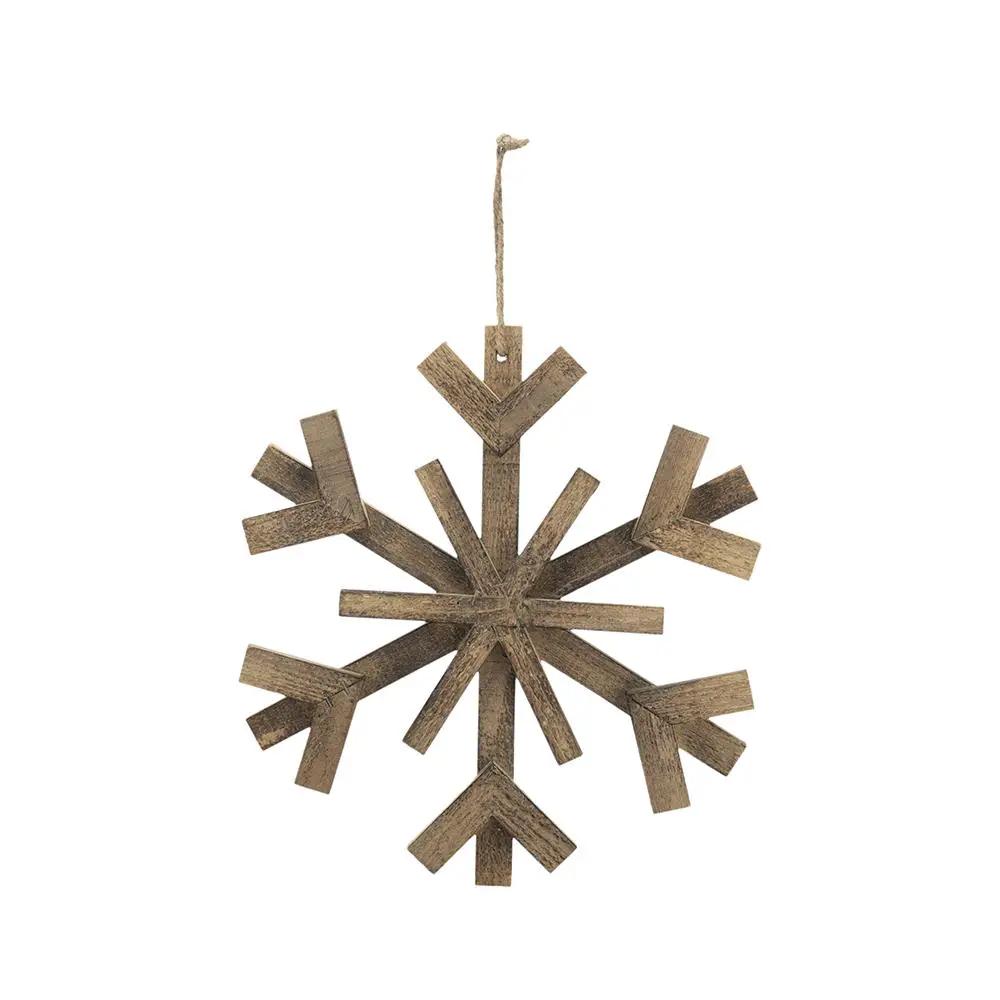 17.7" x 17.7" Large Fir Wood Snowflake Ornaments - Set of 2 by HouseOfZazla