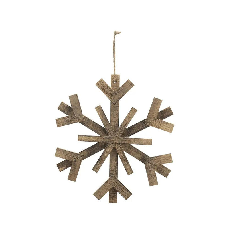 17.7" x 17.7" Large Fir Wood Snowflake Ornaments - Set of 2 by HouseOfZazla