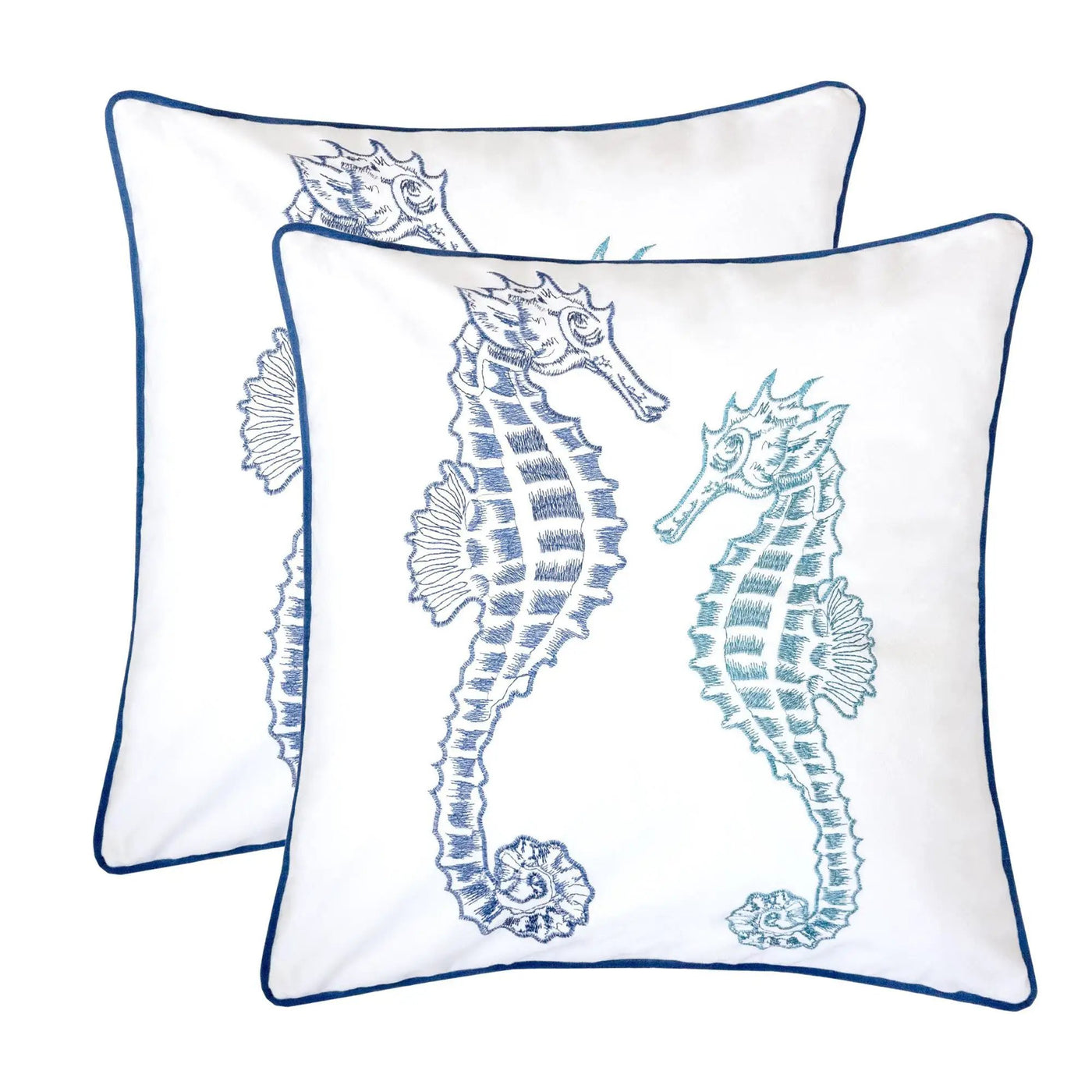 Seahorses Pillow Cover With Matching Back by HouseOfZazla