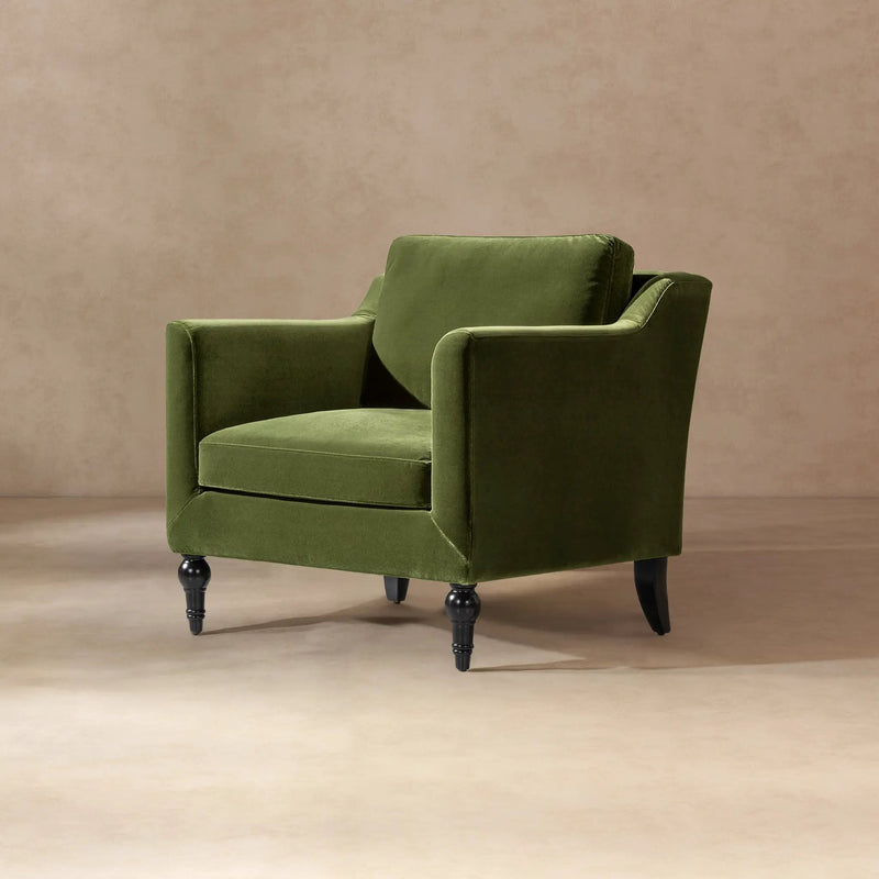 Josephine 33" Upholstered Accent Chair, Olive by HouseOfZazla