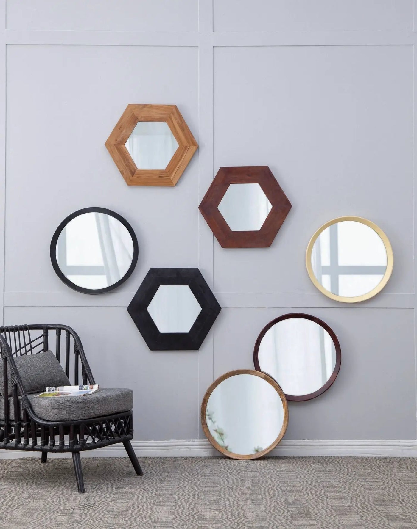 Transitional Decor Style Wall Mirror Decor With Frame For Bathroom by HouseOfZazla