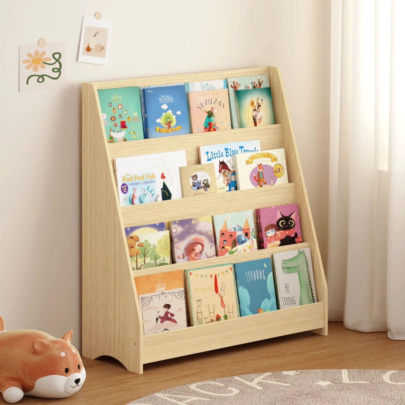 4 Tier Bookshelf, Toddler Book Display Shelves by HouseOfZazla