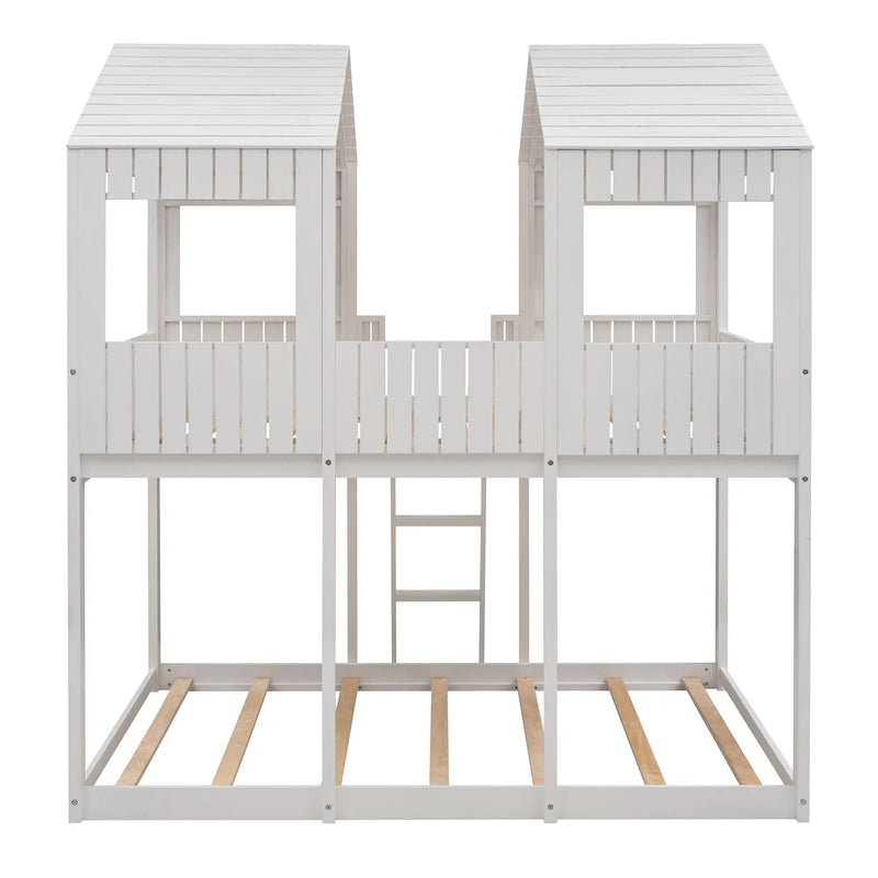 Bunk Bed With Roof, Window, Guardrail, Ladder by HouseOfZazla