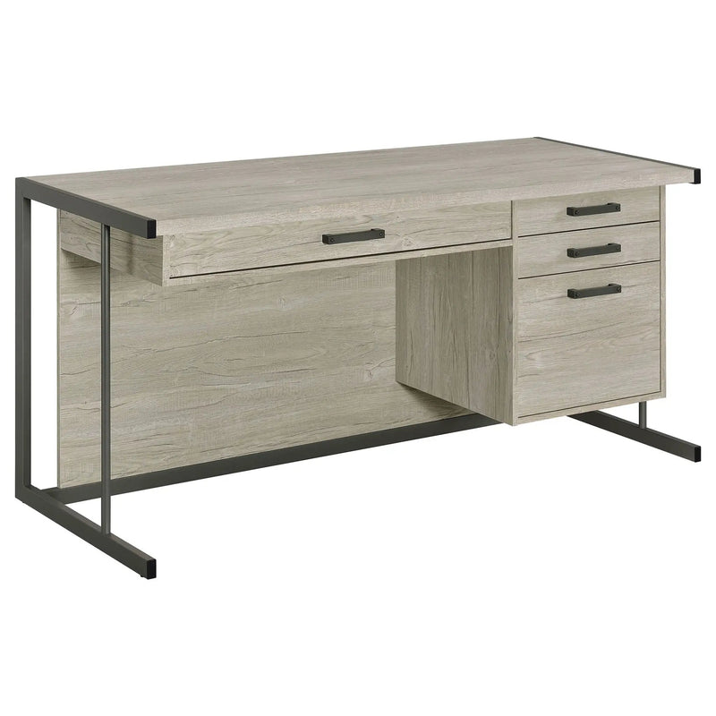Loomis 60-inch 4-drawer Computer Desk Whitewashed Grey by Unique Piece Furniture