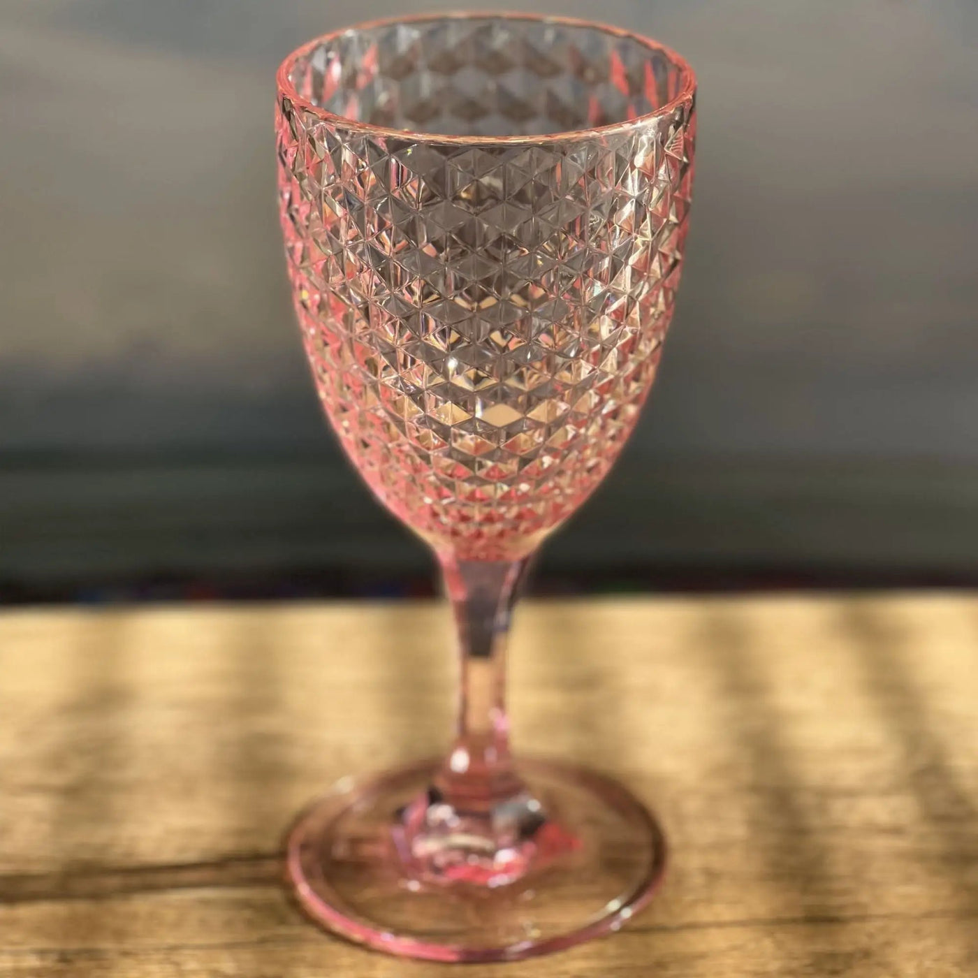 Diamond Cut Plastic Wine Glasses (Set of 4) by HouseOfZazla