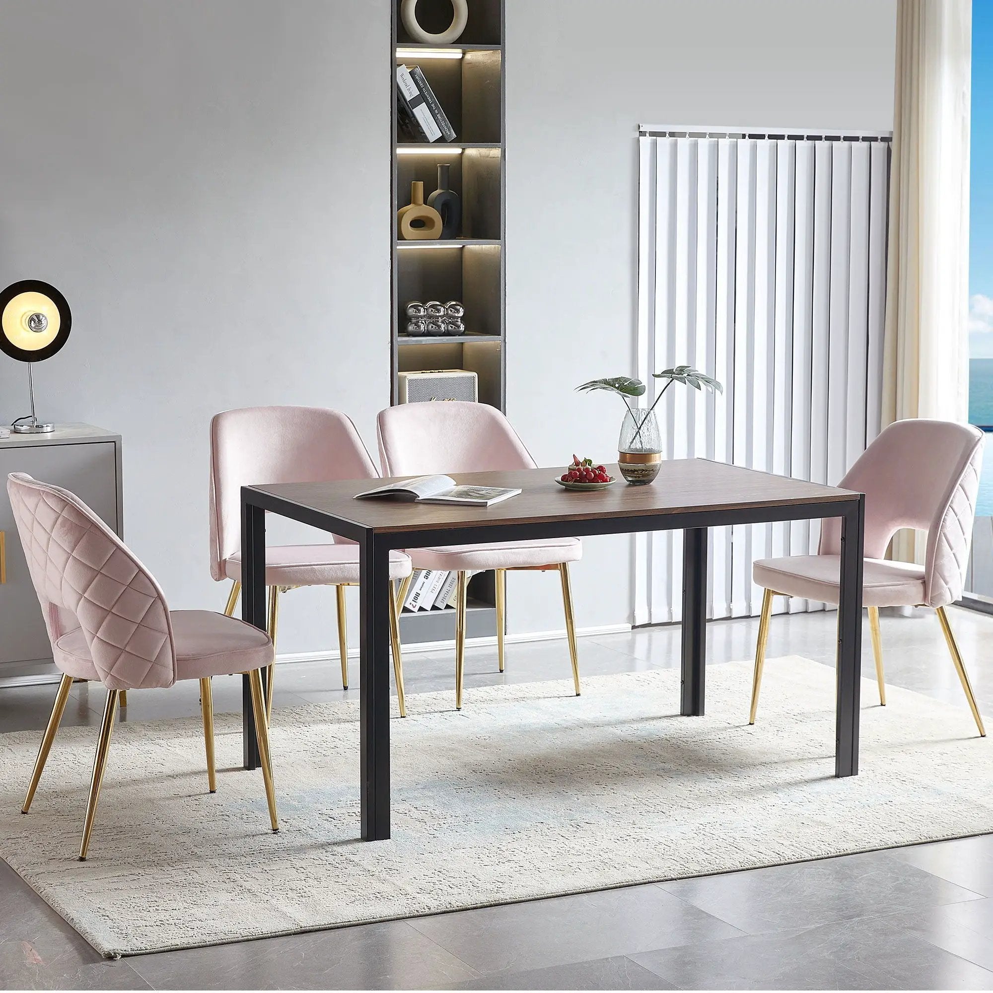 Dining Chairs With Metal Legs And Hollow Back Upholstered Dining Chairs by HouseOfZazla