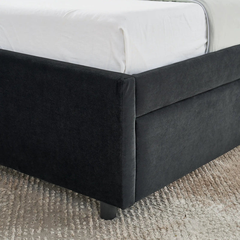 Upholstered Tufted Daybed Frame With Storage Drawers by HouseOfZazla