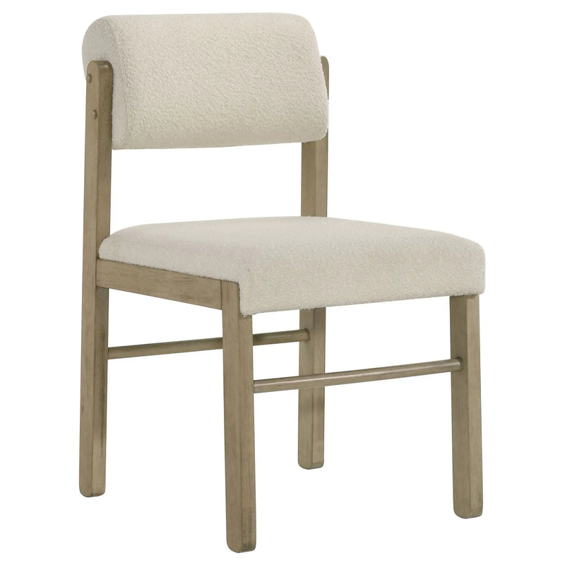 Kehoe Upholstered Dining Side Chair Cream and Natural Oak (Set of 2) by Unique Piece Furniture