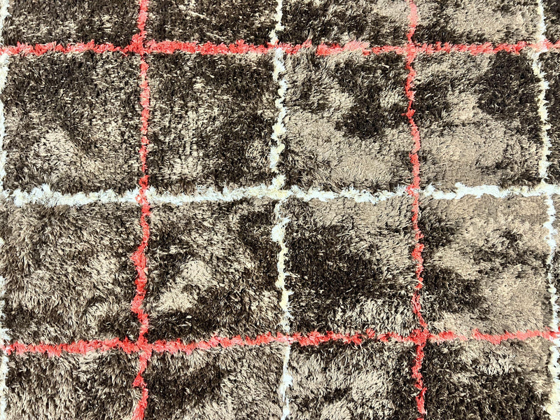 Shag Rug 6x8, Brown, Panel Design by Jewel Rugs