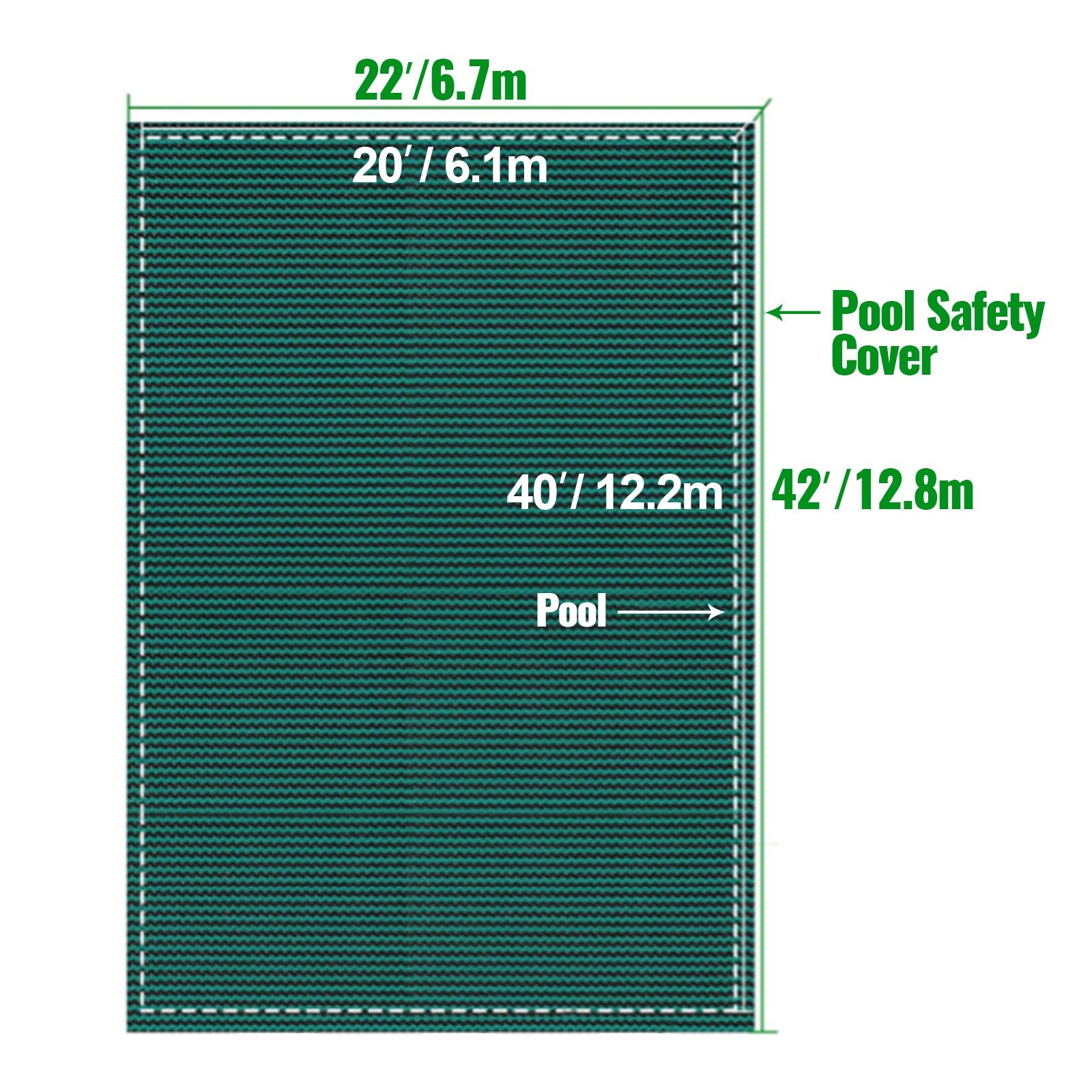 Pool Safety Cover Fits 20x40ft Rectangle Inground Safety Pool Cover by HouseOfZazla