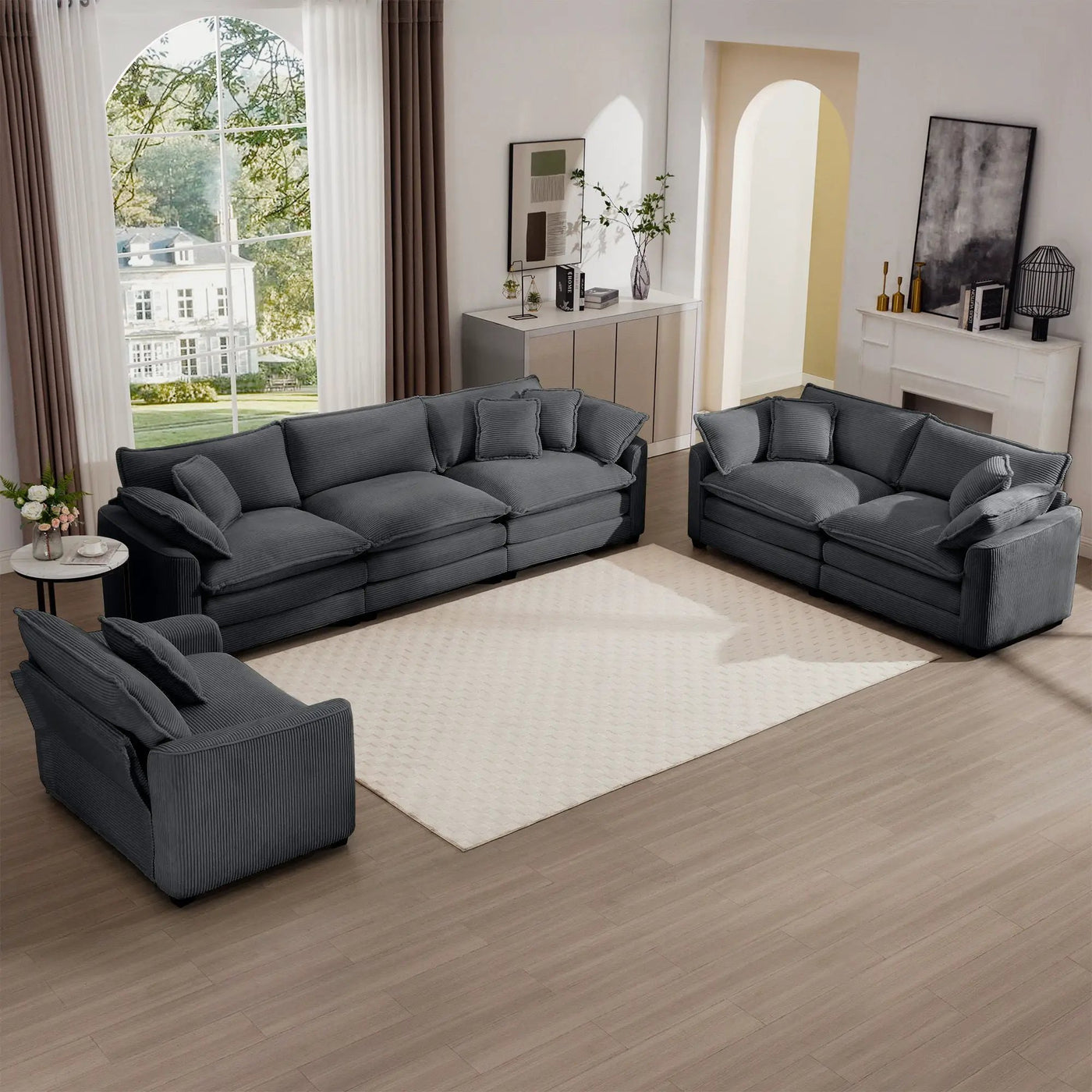 Elegant Oversized Sectional Sofa Set With Deep Seats And Flexible Layout by Unique Piece Furniture
