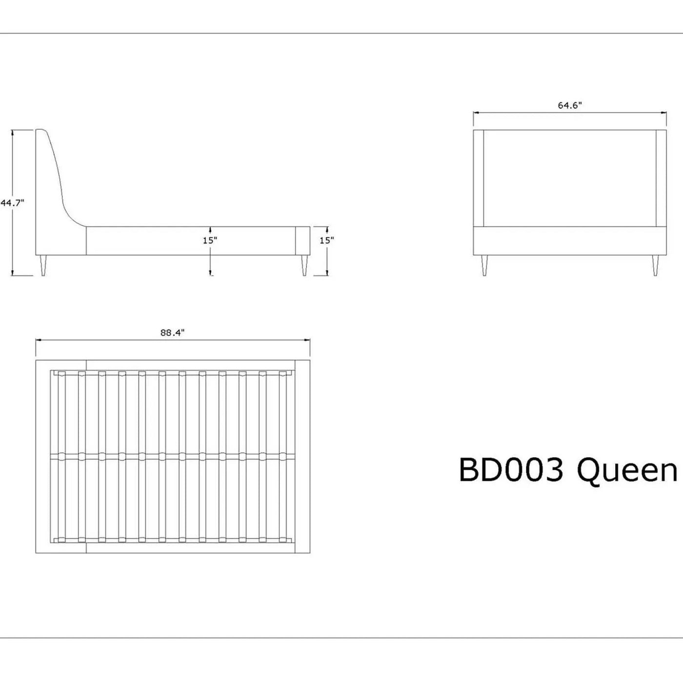 Upholstered Bed With Curved Headboard by HouseOfZazla