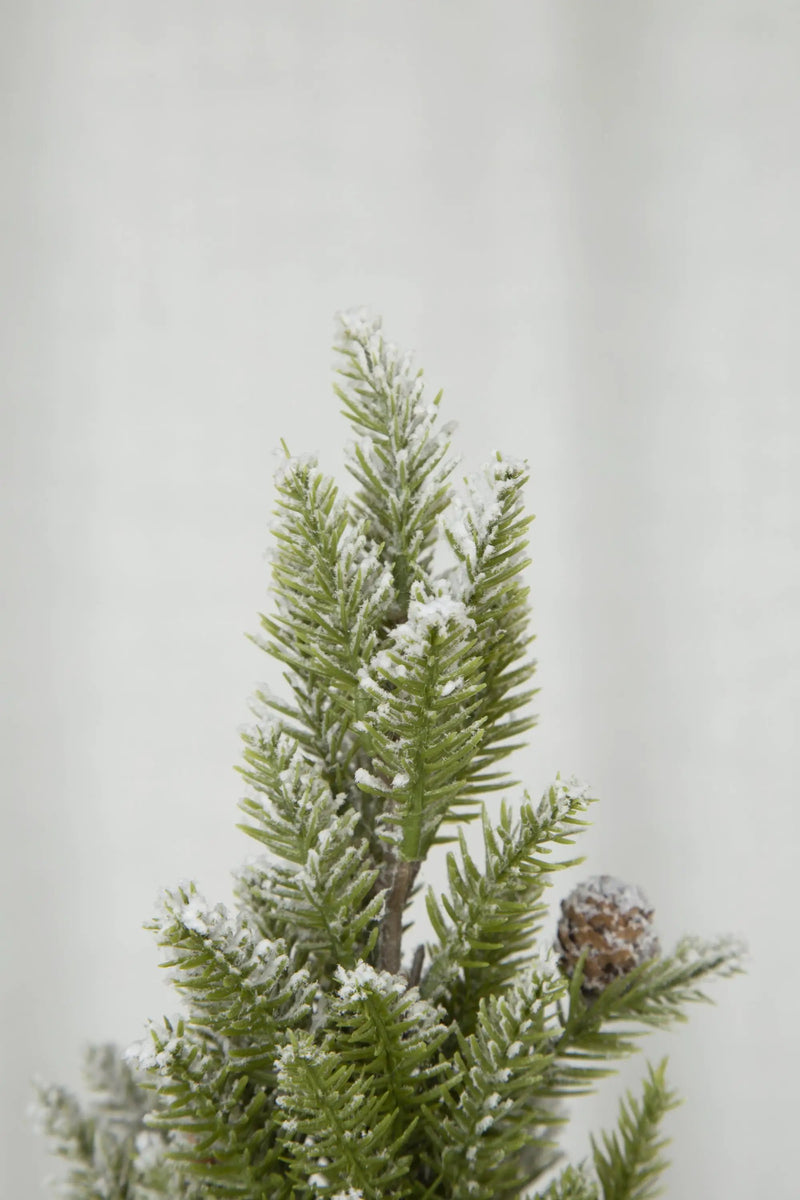 Set of 2, 13.5" Christmas PVC Tree On Wood Base With Snow by HouseOfZazla