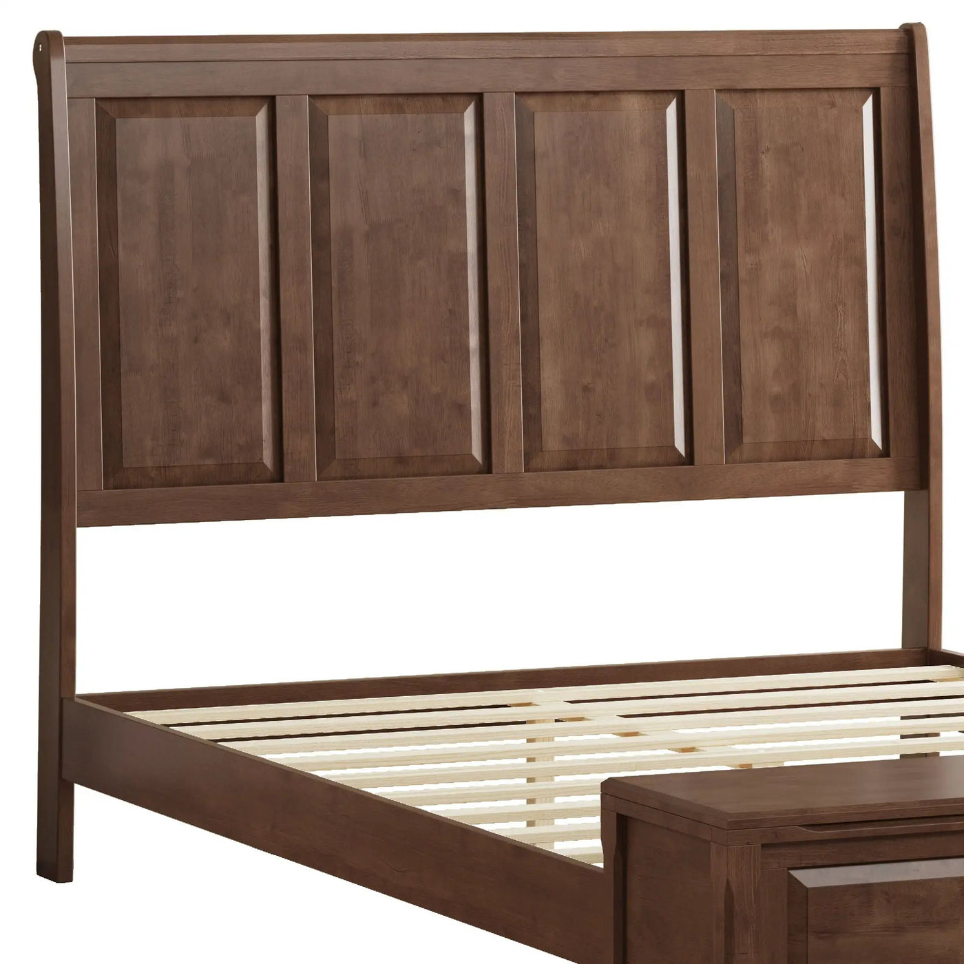 Sleigh Bed Frame With Tall Headboard And Storage Bench by HouseOfZazla
