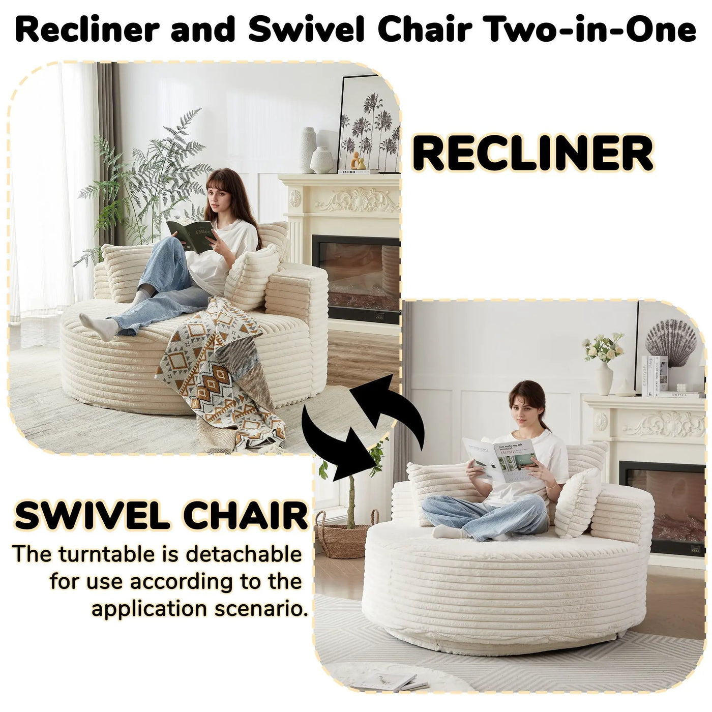 Swivel Chair With 360° Rotation For Living Room by HouseOfZazla
