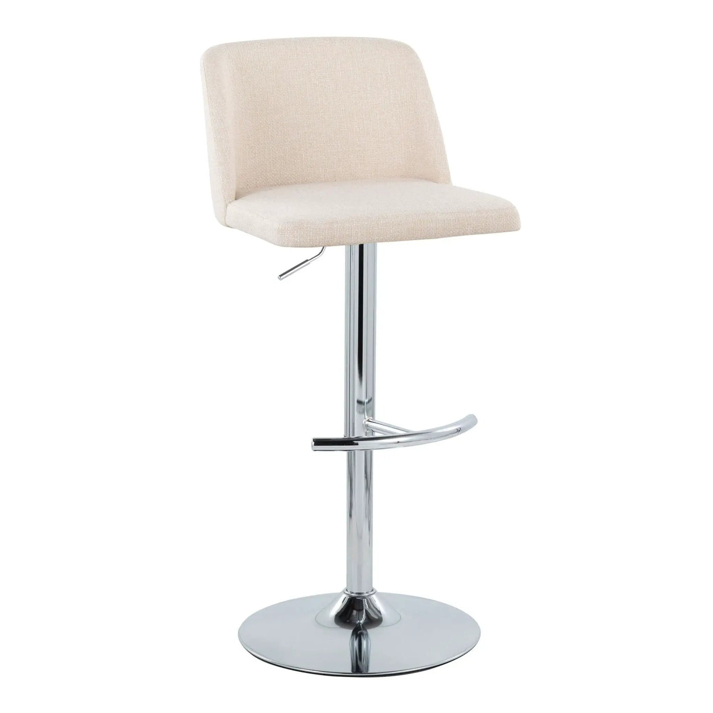 Toriano - Contemporary Adjustable Barstool With Swivel & Rounded T Footrest (Set of 2) by HouseOfZazla