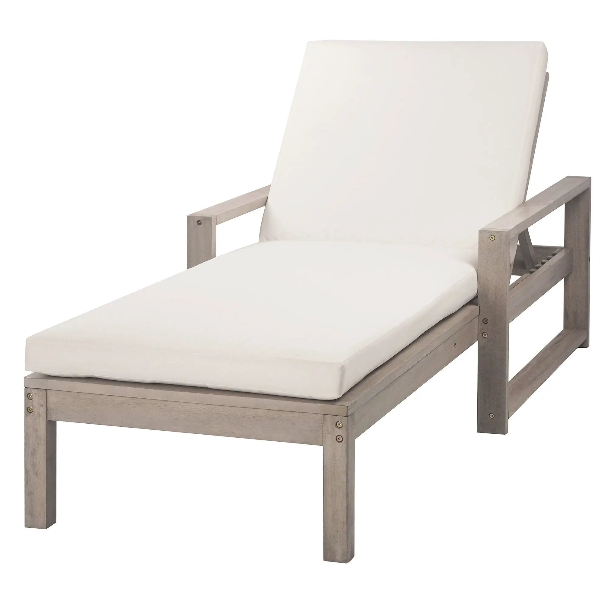 Outdoor Lounge Chairs, 5 Position Chaise Lounge With Adjustable Backrest (Set of 2) - Gray by Unique Piece Furniture
