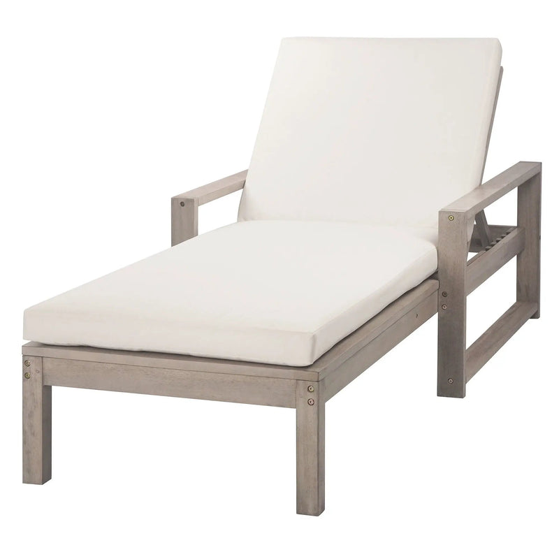 Outdoor Lounge Chairs, 5 Position Chaise Lounge With Adjustable Backrest (Set of 2) - Gray by Unique Piece Furniture