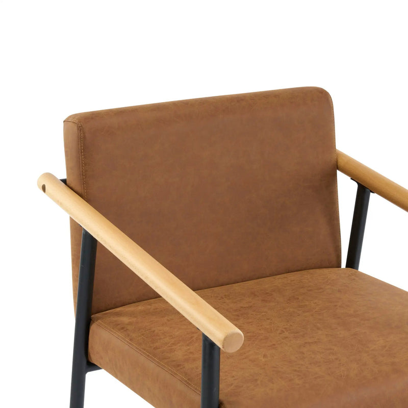 Mid Century Modern Counter Stool Set With Iron Frame