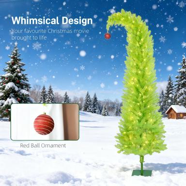 72 INCH Whimsical Christmas Tree, Pencil Xmas Tree with, photo 6 of 8