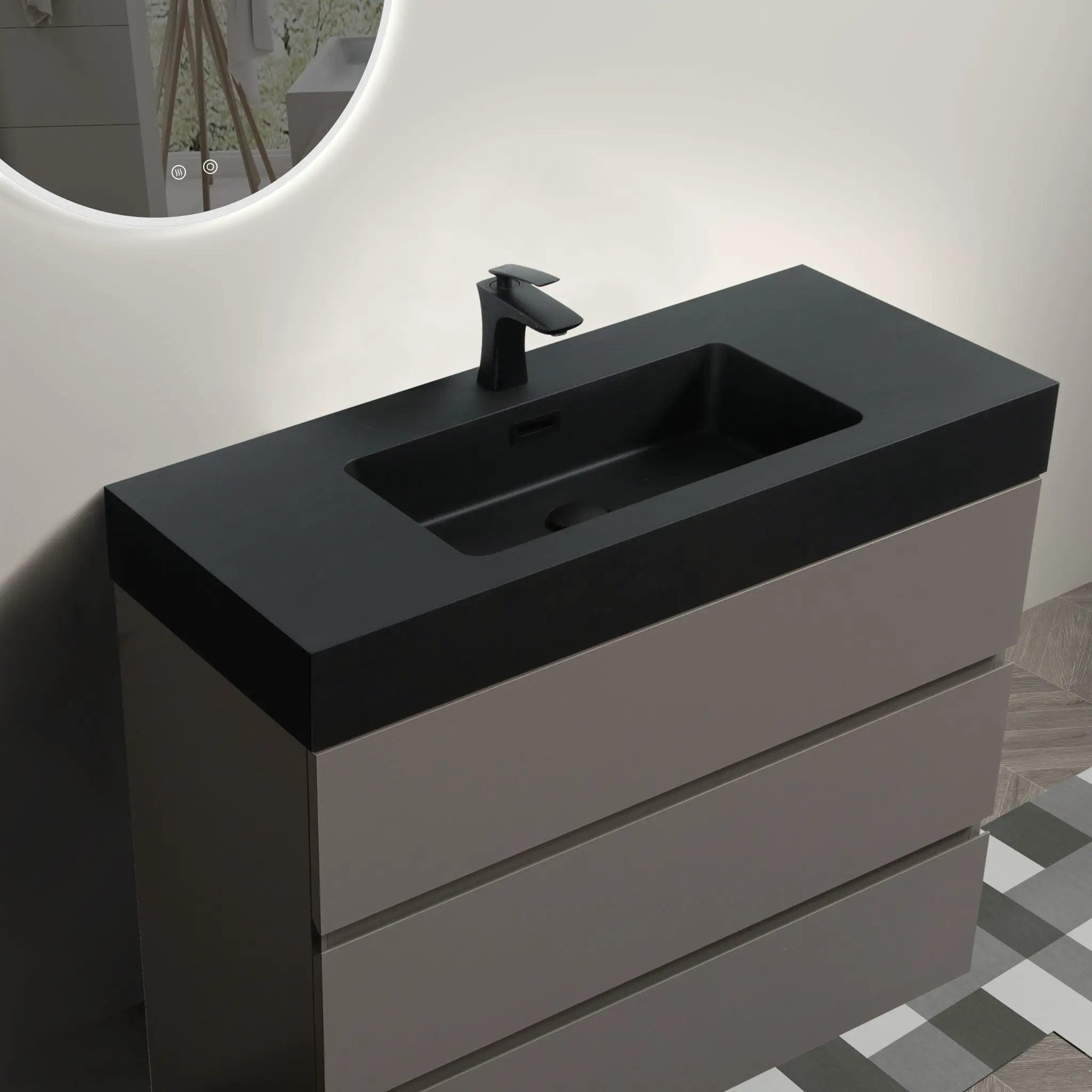 Alice - Bathroom Vanity With Sink, Large Storage Freestanding Bathroom Vanity For Modern Bathroom, One-Piece Sink Basin Without Drain And Faucet by Unique Piece Furniture