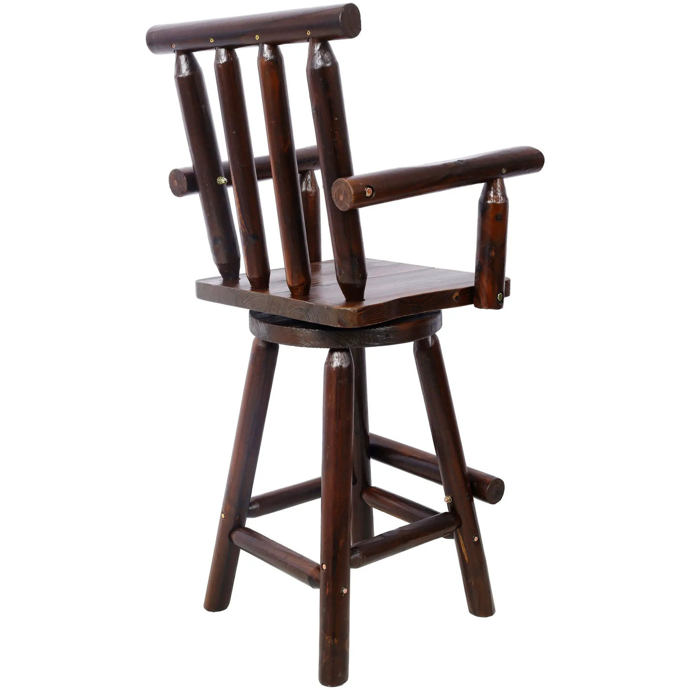 Rustic Bar Stool, Fir Wood Construction, Wide Armrest by HouseOfZazla