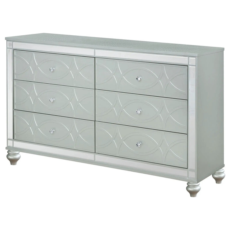 Arabesque - 6 Drawer Dresser - Silver by HouseOfZazla
