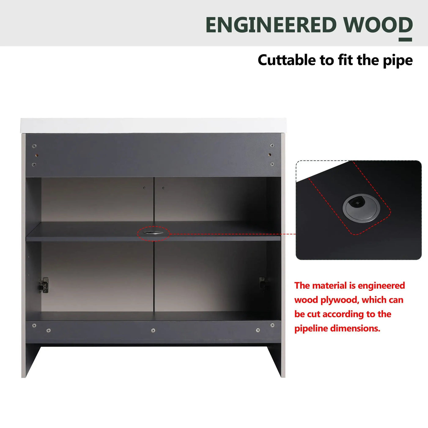 Modern Freestanding Bathroom Vanity With Soft Close Cabinet Doors by HouseOfZazla