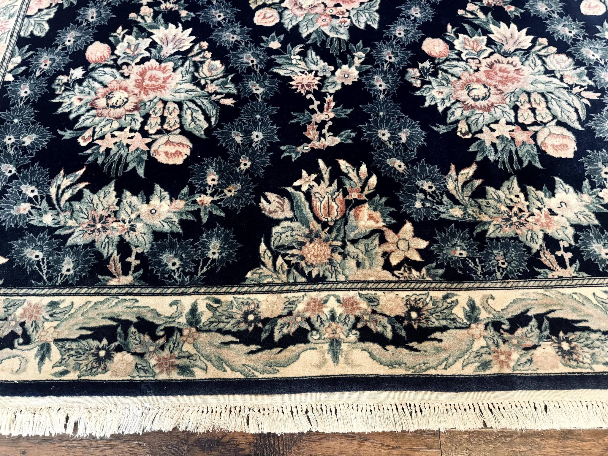 Sino Persian Rug 6x9, Navy Blue, Floral by Jewel Rugs