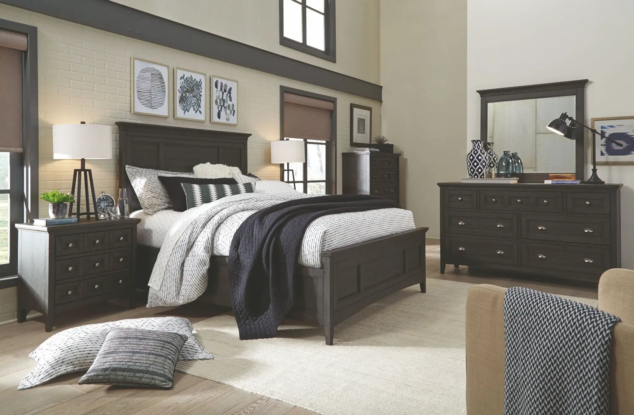 Westley Falls - Complete Panel Bed With Storage Rails by Unique Piece Furniture