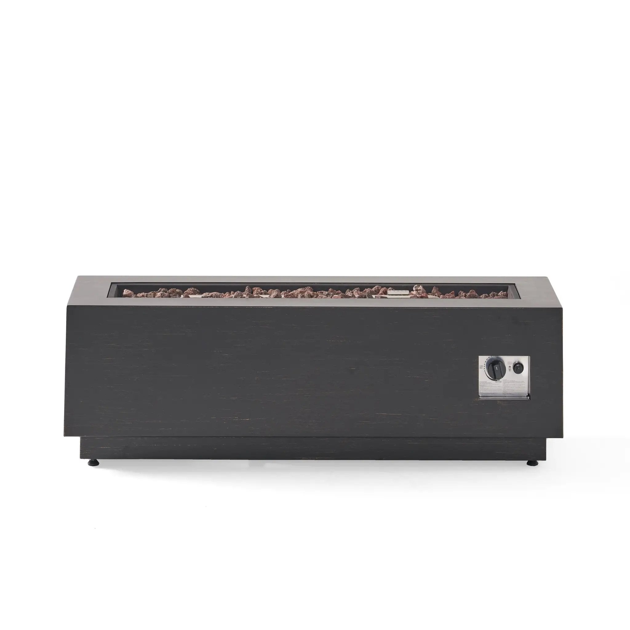 Modern Dark Grey 40' Outdoor Iron Propane Fire Pit by HouseOfZazla