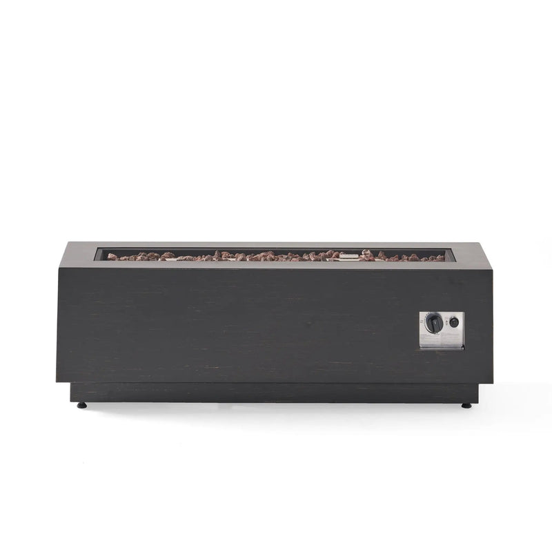 Modern Dark Grey 40' Outdoor Iron Propane Fire Pit by HouseOfZazla
