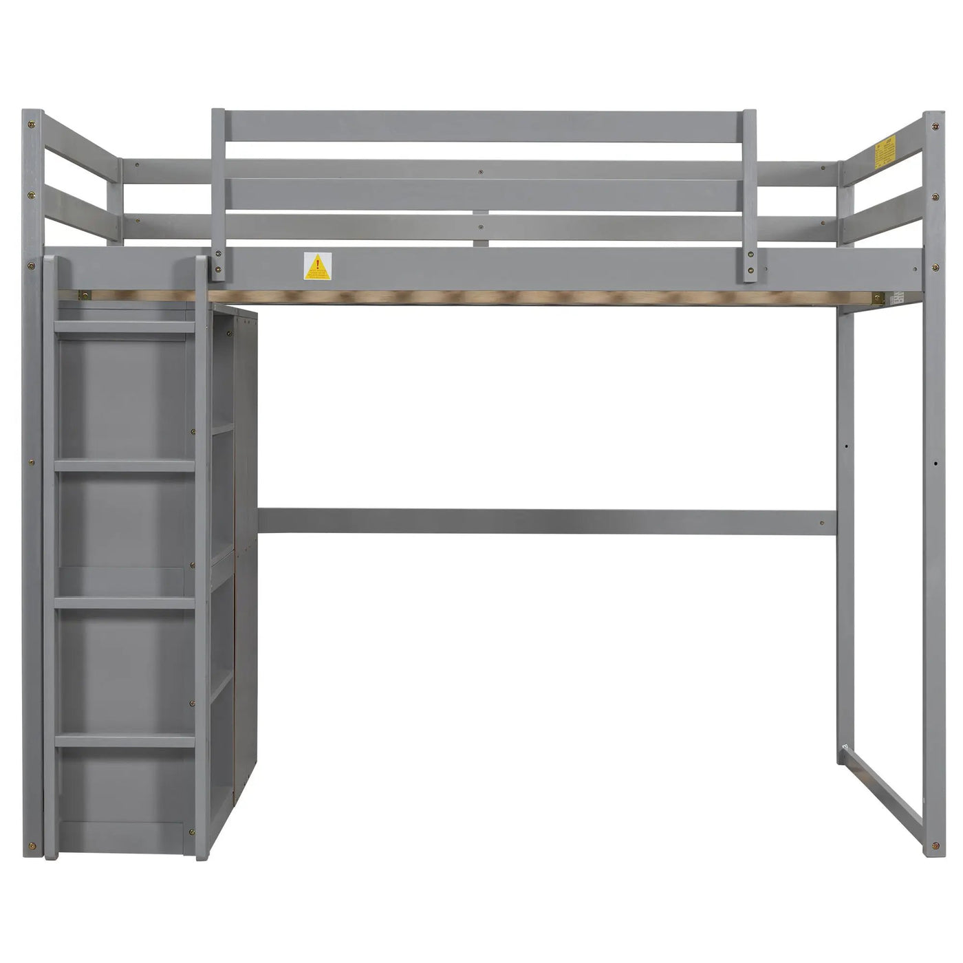 Loft Bed With Built In Wardrobe, Storage Shelves, And LED Light by HouseOfZazla