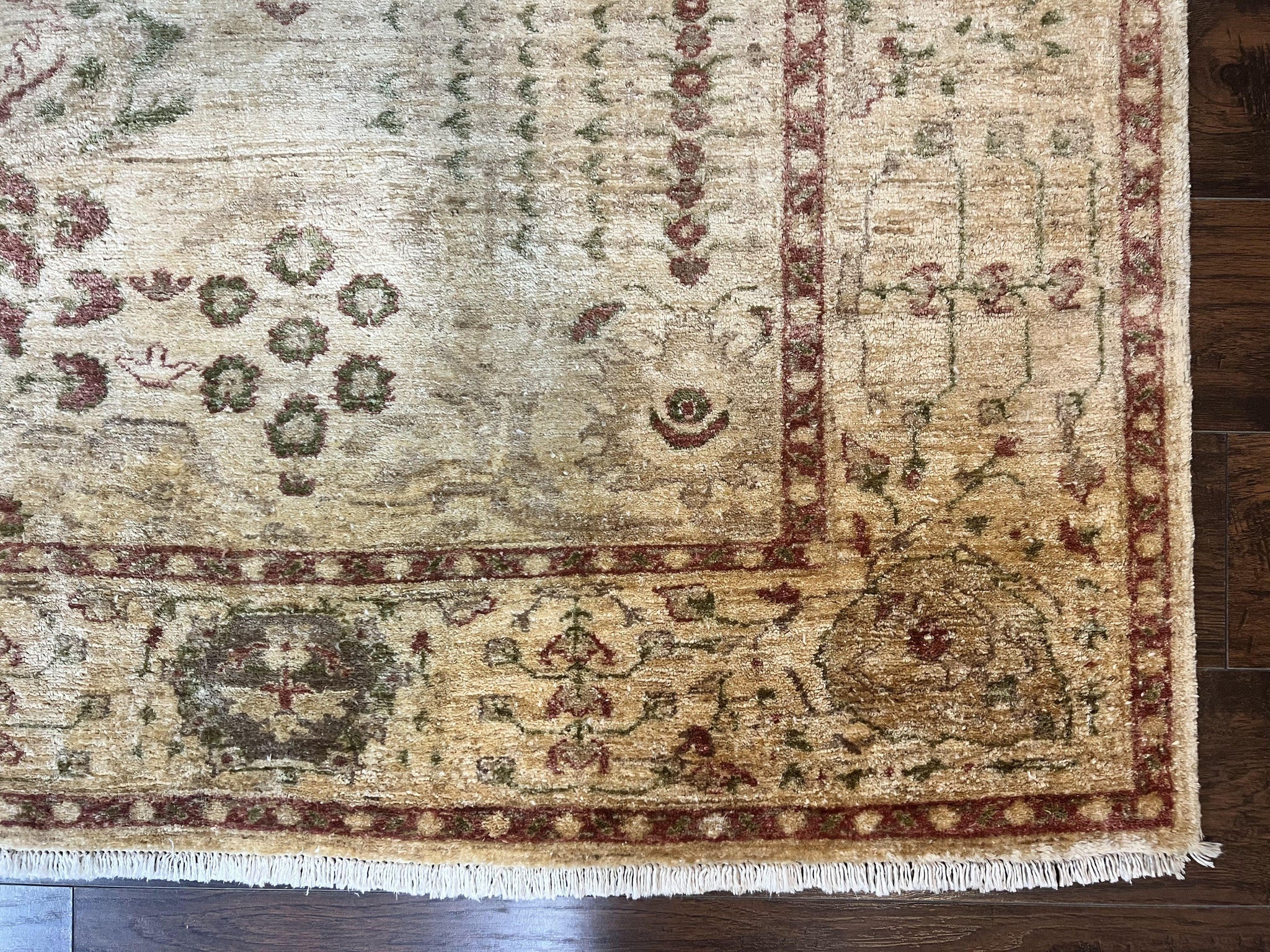 Pakistani Oushak Rug 6 x 9.6, Handmade Wool Peshawar Carpet, Farmhouse Rug by Jewel Rugs