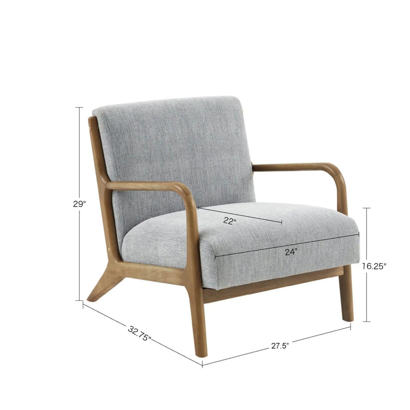 Mid-Century Style Lounge Chair With Upholstered Seat by HouseOfZazla