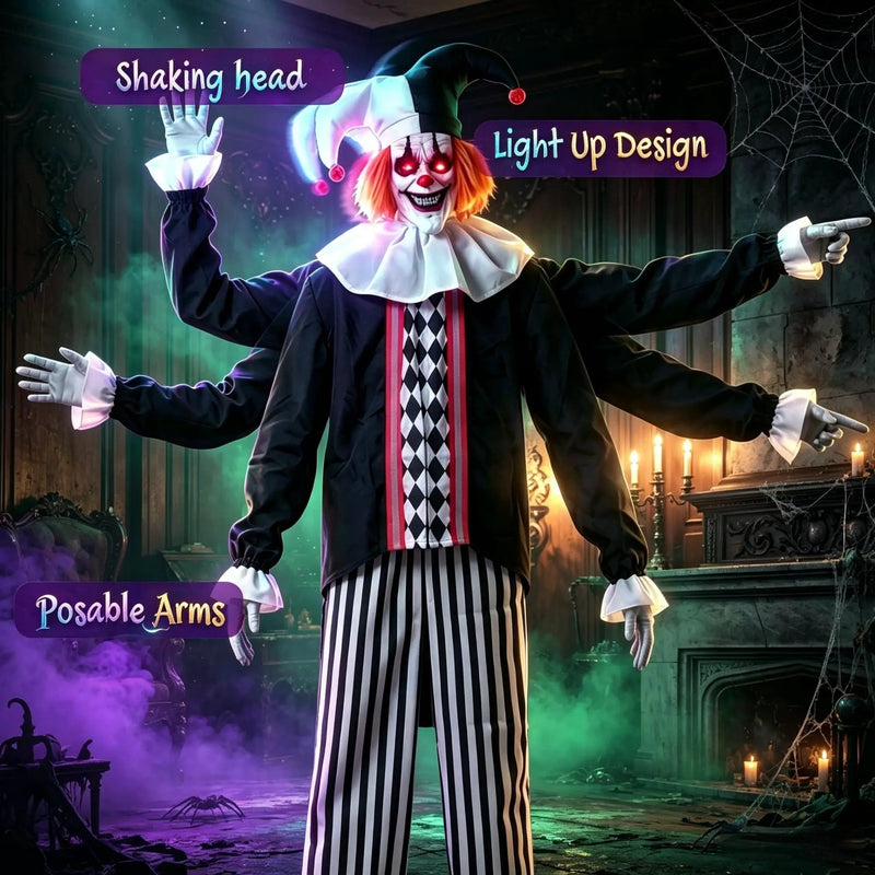 Frightening Giant Clown Prop with Realistic Facial Expressions by HouseOfZazla